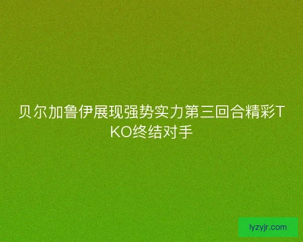 贝尔加鲁伊展现强势实力第三回合精彩TKO终结对手 贝尔加鲁伊展现强势实力第三回合精彩TKO终结对手